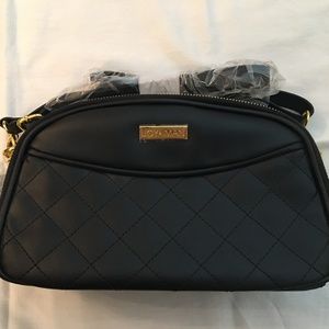 JOY & IMAN Black Diamond Quilted Leather Crossbody